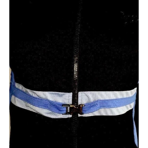 Paco Jeans Athletic Jacket Small Navy Blue Striped Zipper Front Casual Style - Picture 7 of 12